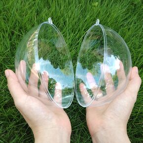 120 مم/10 قطع عيد الميلاد DIY كرات بلاستيكية شفافة قابلة للتعبئة، زينة شجرة عيد الميلاد من البلاستيك الشفاف من الأكريليك، كرات قابلة للحشو لتزيين حفلات الزفاف in Kuwait