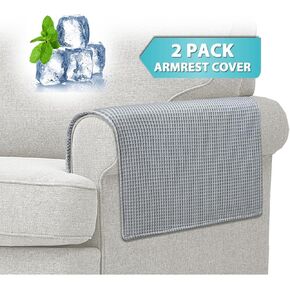 Mybow Sofa Arm Covers Couch Chair Protectors Recliner Arm Washable Couch Covers for Leather Loveseat Furniture Armrest Covers Non Slip Couch Arm Rest Pet Covers Chair Slipcovers (2 Pack)