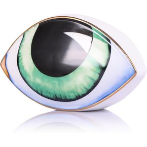 Big Eye Sculpture, Ceramic Evil Eye Statue, Modern Design Decor Home Living Room, Entryway, Bedroom, TV Stand, Shelf, Spiritual Decor Dining Table Centerpiece (Green)
