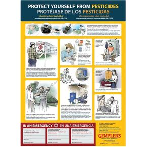 Gemplers Bilingual WPS Pesticide Safety Poster - Meets New EPA WPS requirements, Laminated Cardstock, 23" x 32"