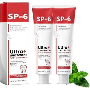 Sp-6 Ultra Whitening, Sp 6 Toothpaste, Ultra Whitening Toothpaste Sp - 6, Probiotic Brightening Toothpaste,Deep Cleaning Care Toothpaste,Fresh Breath120g(2pcak)