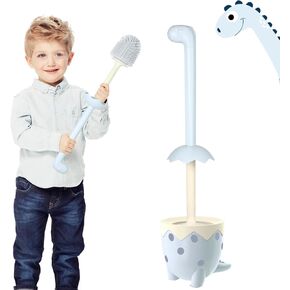 Toilet Brush Dinosaur Shape,Cute Shape Look, TPR Bristles Round Brush, Compact Size Toilet Brushes Floor Standing, 1-Pack
