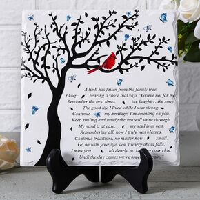 WOODEXPE Sympathy Plaque Sympathy Gift Memorial Gifts with Wooden Stand A Limb Has Fallen from The Family Tree Funeral Condolences Bereavement Grief Gifts Decor Sign Plaque for Loss of Loved One