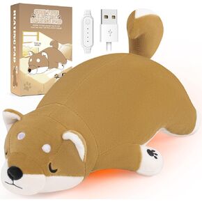 Electric Heating Pad for Period Cramps, Cuddly Soft 14" Shiba Inu Plush with a Hot Soft Belly USB Powered, Menstrual Heating Pad Neck Shoulder Pain Relief, Gift for Daughter Wife Period Heating Pad