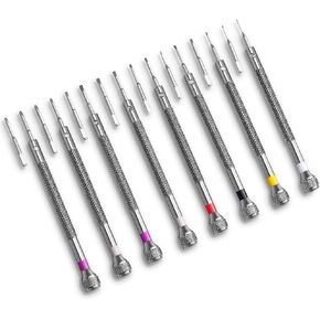 8PCS Professional Screwdriver Set, VAKOGAL Micro Precision Screwdriver Kit 0.6-1.6mm, 8 Extra Replace Blades for Watch Repair, Eyeglasses Repair, Jewelry Work, Electronics Repair