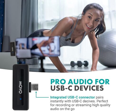 Movo Wireless Mini UC Duo Wireless Microphone for Android - Ultracompact Bluetooth Microphone for Android with Clip on Wireless Lavalier Microphone for Android - (10HR Battery Life, 164ft Range) in Kuwait