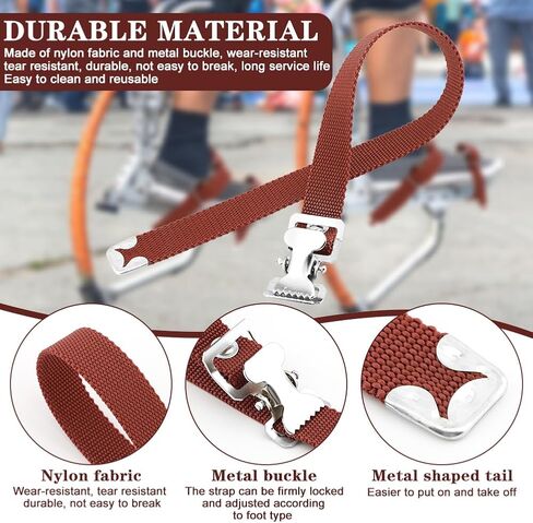 4PCS Drywall Stilts Leg Band Straps, Drywall Stilt Replacement Part Stilts Straps, Nylon Adjustable Leg Fixation Strap Kit, for Home Improvement, High Wall Painting (Reddish Brown) in Saudi Arabia