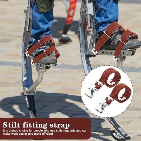 4PCS Drywall Stilts Leg Band Straps, Drywall Stilt Replacement Part Stilts Straps, Nylon Adjustable Leg Fixation Strap Kit, for Home Improvement, High Wall Painting (Reddish Brown) in Saudi Arabia