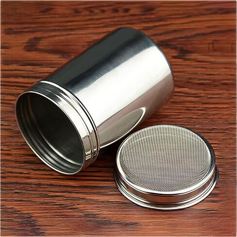 Stainless Steel Powder Shaker Sifter Powdered Sugar Dispenser Shaker Mesh Pepper Chocolate Shaker Seasoning Can with Lid for Icing Sugar Cinnamon in Saudi Arabia