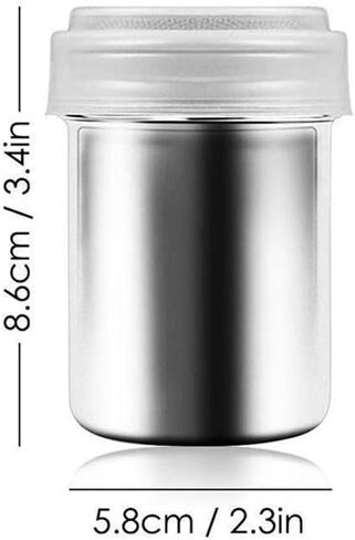 Stainless Steel Powder Shaker Sifter Powdered Sugar Dispenser Shaker Mesh Pepper Chocolate Shaker Seasoning Can with Lid for Icing Sugar Cinnamon in Saudi Arabia