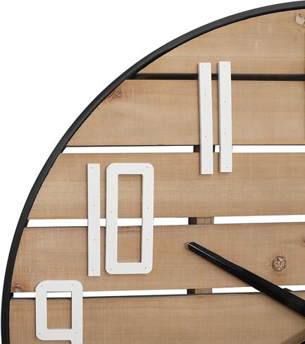 Farmhouse Wood Wall Clock, Silent Non-Ticking Round Analog Clock Decorative for Bedroom, Living Room, Kitchen, Entryway, 24-Inch in Saudi Arabia