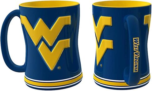 Boelter Brands West Virginia Mountaineers Navy Blue 15oz. Ceramic Relief Mug in Saudi Arabia