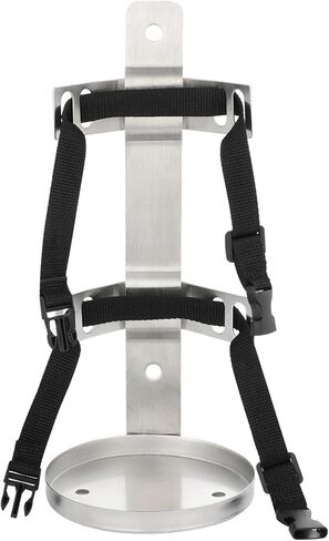 Fire Extinguisher Metal Bracket, 304 Stainless Steel Mounting Bracket with Adjustable Straps, Heavy Duty Fixing Holder Compatible with 6.6-8.8 lbs Fire Extinguisher in Kuwait