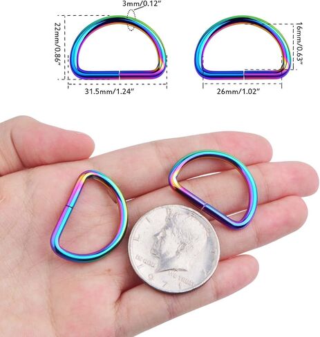 BronaGrand Pack of 50 Metal Nickel Plated D Ring (1inch) in Saudi Arabia