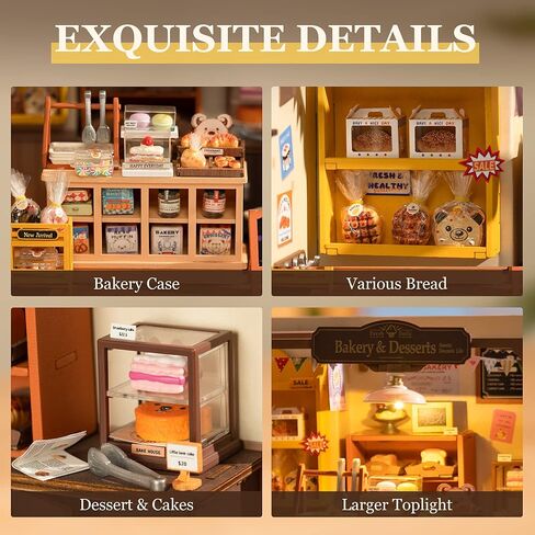 ROBOTIME DIY Miniature Dollhouse Kit - 1:24 Scale Dollhouse Room Kit with LED Light - DIY House Kit with Furniture Best Birthday for Women and Men in Kuwait