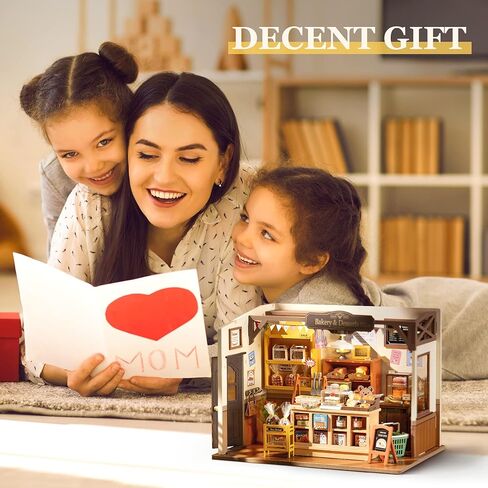 ROBOTIME DIY Miniature Dollhouse Kit - 1:24 Scale Dollhouse Room Kit with LED Light - DIY House Kit with Furniture Best Birthday for Women and Men in Kuwait