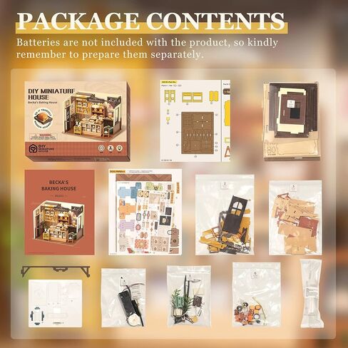 ROBOTIME DIY Miniature Dollhouse Kit - 1:24 Scale Dollhouse Room Kit with LED Light - DIY House Kit with Furniture Best Birthday for Women and Men in Kuwait