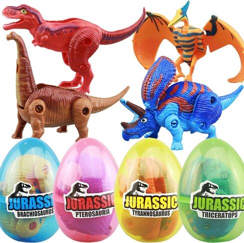 Sealive 4 Pack Dino Eggs for Kids - Hatching Dinosaur Eggs Building Blocks - Surprise Eggs with Bite Finger Dinosaurs - Dinosaur Gift for Birthdays, Christmas, Party Favors & Easter Basket Stuffers in Kuwait