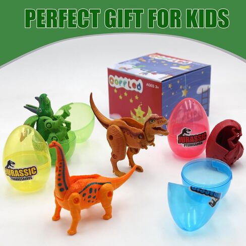 Sealive 4 Pack Dino Eggs for Kids - Hatching Dinosaur Eggs Building Blocks - Surprise Eggs with Bite Finger Dinosaurs - Dinosaur Gift for Birthdays, Christmas, Party Favors & Easter Basket Stuffers in Kuwait