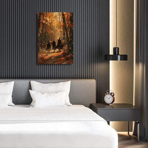 Generic Horror Halloween Home Decor Posters Three Witches Gather in The Maple Forest Vintage Gothic Wall Decor Autumn Beautiful Witches Forest Canvas Art Wall Decor for Living Room 12x16in Unframed in Saudi Arabia