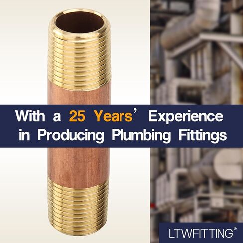 LTWFITTING Assortment Kit Total length (1-1/2-Inch 2-Inch 2-1/2-Inch 3-Inch 3-1/2-Inch 4-Inch 4-1/2-Inch) x 3/8-Inch Male NPT Brass Pipe Long Nipple Set (Pack of 26) in Saudi Arabia