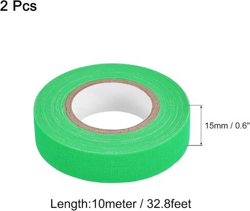 uxcell 2Rolls Neon Gaffers Cloth Tape, 0.6 inch x 32.8 ft Glow in The Dark Tape Fluorescent Adhesive Black Light Tape for Party Home Decoration, Green in Saudi Arabia