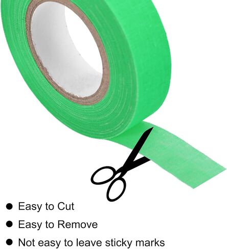 uxcell 2Rolls Neon Gaffers Cloth Tape, 0.6 inch x 32.8 ft Glow in The Dark Tape Fluorescent Adhesive Black Light Tape for Party Home Decoration, Green in Saudi Arabia