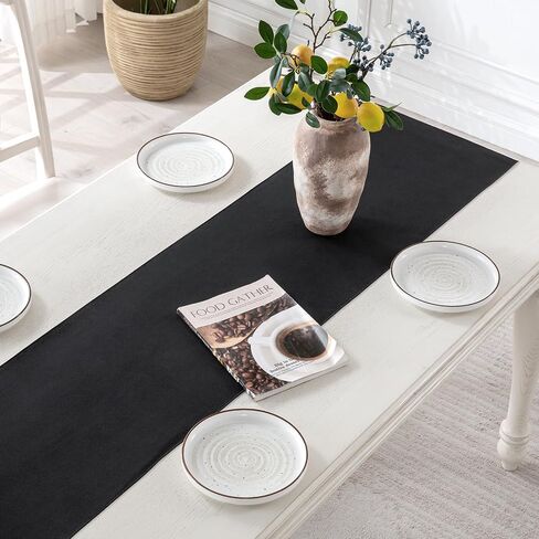 BALCONY & FALCON Linen Style Table Runner Waterproof Washable Table Runners for Kitchen Coffee Dresser Scarf Thanksgiving Christmas Wedding Home Outdoor Use(Ruby Red, 14x51) in Saudi Arabia