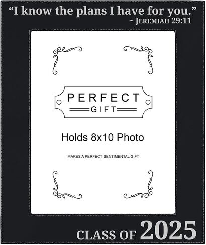 Large Photo Frame I Know The Plans Jeremiah 29:11 Class of 2025 8x10 Laser Engraved Leatherette Photo Frame Black in Saudi Arabia