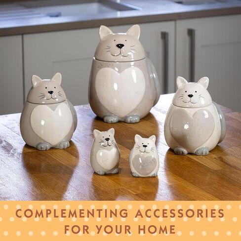 SPOTTED DOG GIFT COMPANY Cat Salt and Pepper Shakers Set, Cute Novelty Ceramic Gray and White Unique Cat Kitchen Decor Accessories, Gifts for Cat Lovers in Saudi Arabia