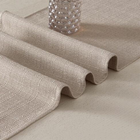 مفرش طاولة من الجلد السويدي من balcony & falcon، مفارش طاولة مقاومة للماء للمطبخ، والمطاعم، والمقهى، والحديقة، والتجمعات الخارجية، وحفلات الزفاف والمهرجانات (أسود 14 × 71) in Kuwait