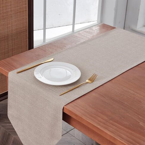 مفرش طاولة من الجلد السويدي من balcony & falcon، مفارش طاولة مقاومة للماء للمطبخ، والمطاعم، والمقهى، والحديقة، والتجمعات الخارجية، وحفلات الزفاف والمهرجانات (أسود 14 × 71) in Kuwait