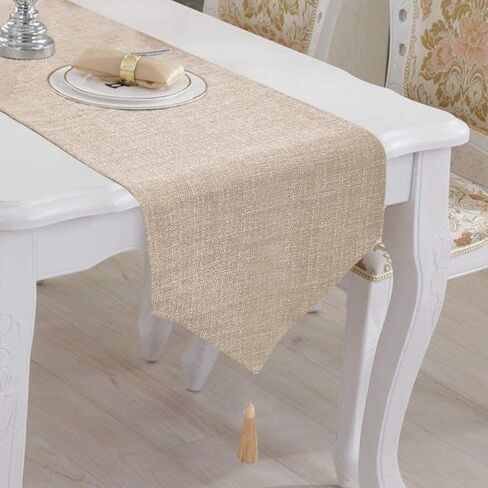 مفرش طاولة من الجلد السويدي من balcony & falcon، مفارش طاولة مقاومة للماء للمطبخ، والمطاعم، والمقهى، والحديقة، والتجمعات الخارجية، وحفلات الزفاف والمهرجانات (أسود 14 × 71) in Kuwait