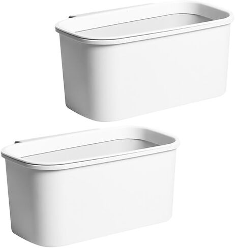 Garneck 2pcs Kitchen Hanging Trash Cans Over-Cabinet Plastic Garbage Bins Portable White Compost Bins Small Food Waste Container Can for Cupboard Outdoor Camping in Saudi Arabia
