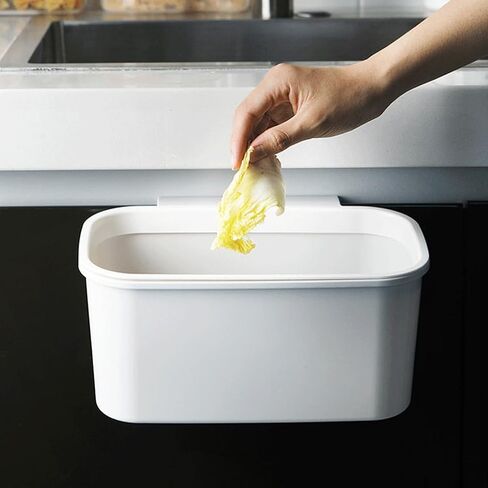Garneck 2pcs Kitchen Hanging Trash Cans Over-Cabinet Plastic Garbage Bins Portable White Compost Bins Small Food Waste Container Can for Cupboard Outdoor Camping in Saudi Arabia