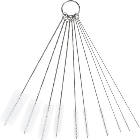 Set of 10 Long Straw Brush Nylon Pipe Tube Cleaner 8-inch 10 Different Diameters Flexible Brush Drinking Straw Cleaning Brush for Sippy Cup, Water Bottle in Kuwait
