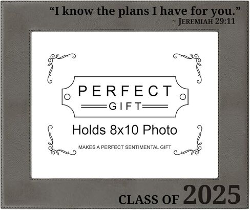 Large Photo Frame I Know The Plans Jeremiah 29:11 Class of 2025 8x10 Laser Engraved Leatherette Photo Frame Black in Saudi Arabia