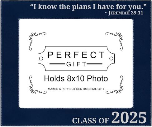 Large Photo Frame I Know The Plans Jeremiah 29:11 Class of 2025 8x10 Laser Engraved Leatherette Photo Frame Black in Saudi Arabia