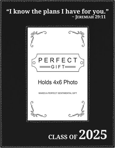 Large Photo Frame I Know The Plans Jeremiah 29:11 Class of 2025 8x10 Laser Engraved Leatherette Photo Frame Black in Saudi Arabia
