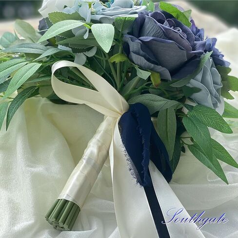 باقات زفاف ساوثجيت للعروس، باقات زهور صناعية لوصيفات العروس، باقة العروس زهور صناعية لحفلات الزفاف والحفلات والكنيسة، أزرق in Kuwait