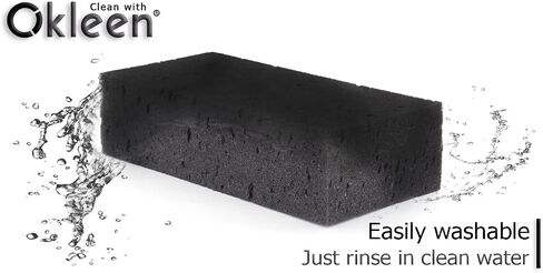 Big Sponge. Made in Europe. 3 Pack, Black. 8.9x4.3x2.4 Inch Extra Large Odorless Commercial Sponge for All Purpose Cleaning in Saudi Arabia
