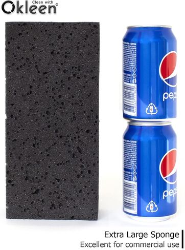 Big Sponge. Made in Europe. 3 Pack, Black. 8.9x4.3x2.4 Inch Extra Large Odorless Commercial Sponge for All Purpose Cleaning in Saudi Arabia
