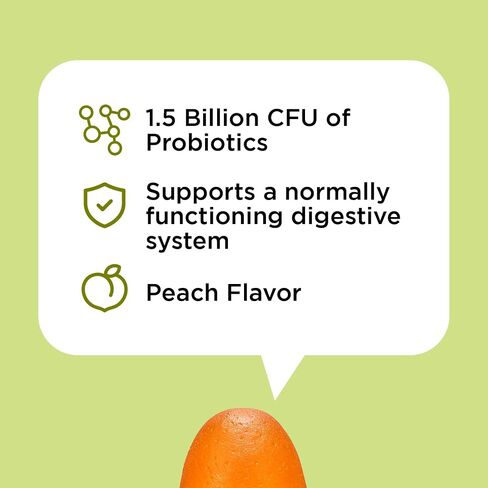 يا فيت! Hola Probiotics Gummy، مكمل يومي للنساء والرجال، 1.5 مليار وحدة تشكيل مستعمرات، نكهة الخوخ، 30 قطعة in Saudi Arabia