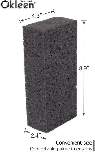 Big Sponge. Made in Europe. 3 Pack, Black. 8.9x4.3x2.4 Inch Extra Large Odorless Commercial Sponge for All Purpose Cleaning in Saudi Arabia