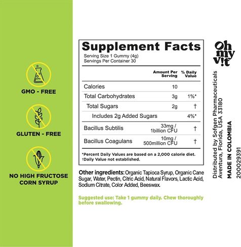 يا فيت! Hola Probiotics Gummy، مكمل يومي للنساء والرجال، 1.5 مليار وحدة تشكيل مستعمرات، نكهة الخوخ، 30 قطعة in Saudi Arabia