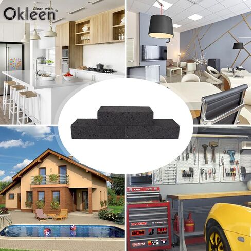 Big Sponge. Made in Europe. 3 Pack, Black. 8.9x4.3x2.4 Inch Extra Large Odorless Commercial Sponge for All Purpose Cleaning in Saudi Arabia