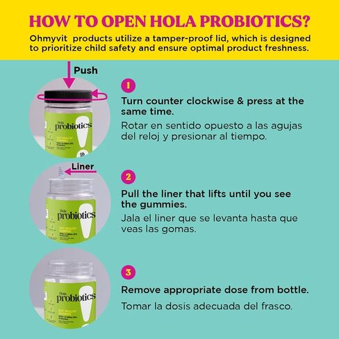 يا فيت! Hola Probiotics Gummy، مكمل يومي للنساء والرجال، 1.5 مليار وحدة تشكيل مستعمرات، نكهة الخوخ، 30 قطعة in Saudi Arabia