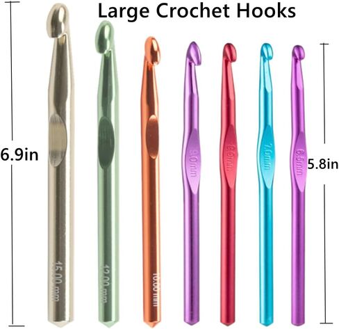 Large Crochet Hooks,15mm 12mm 10mm 9mm 8mm 7mm 6.5mm Crochet Hooks,Large Crochet Hooks for Chunky Yarn,Jumbo Crochet Hooks,6.5 mm-15 mm Crochet Hook in Saudi Arabia