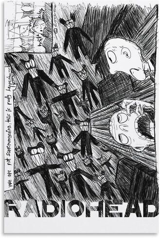 ملصق KDBNAJTDF Radiohead للموسيقى العتيقة (2) 12 × 18 بوصة (30 × 45 سم) in Saudi Arabia
