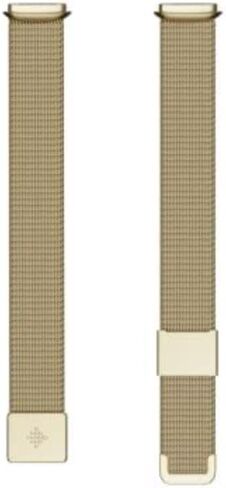 سوار إكسسوارات شبكي من الفولاذ المقاوم للصدأ من Fitbit Luxe باللون الذهبي الناعم، منتج رسمي، مقاس واحد in Kuwait